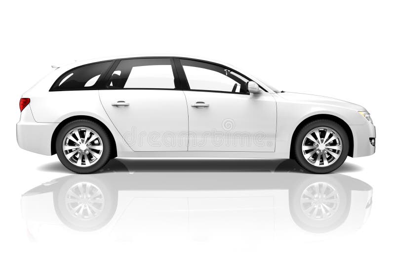 White Car Isolated on White Background Stock Image Image of fuel, side 21950393