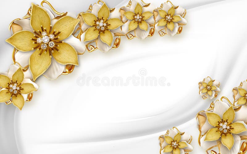 3D White Wallpaper with Grey Elements, Stock Illustration