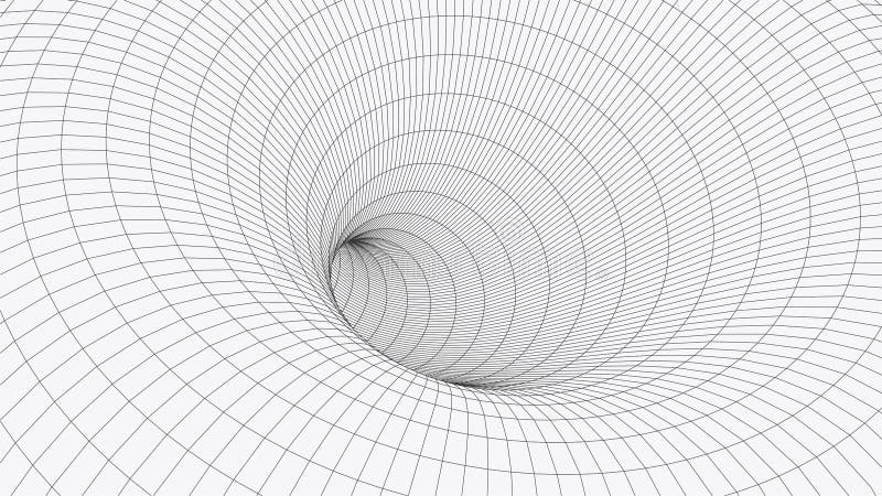 3D Wireframe tunnel. Perspective grid background. Vector illustration vector illustration