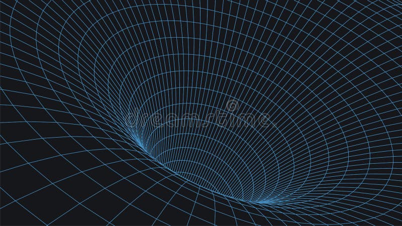 3D Wireframe tunnel. Perspective grid background. Vector illustration vector illustration