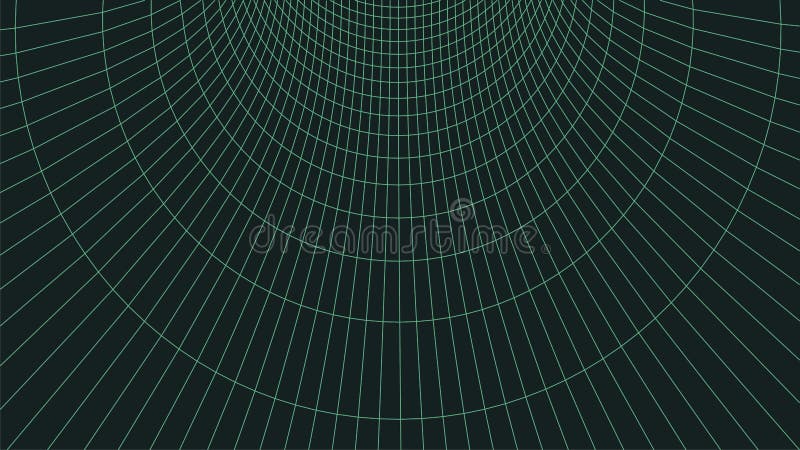 3D Wireframe tunnel. Perspective grid background. Vector illustration royalty free illustration