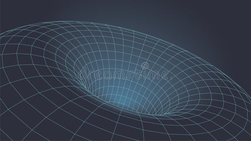 3D Wireframe tunnel. Perspective grid background. Vector illustration royalty free illustration