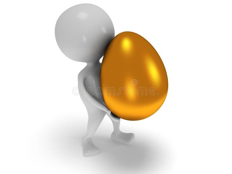 Download 3d Witte Mens Draagt Gouden Ei Stock Illustratie - Illustratie bestaande uit persoon, samenvatting: 39105579
