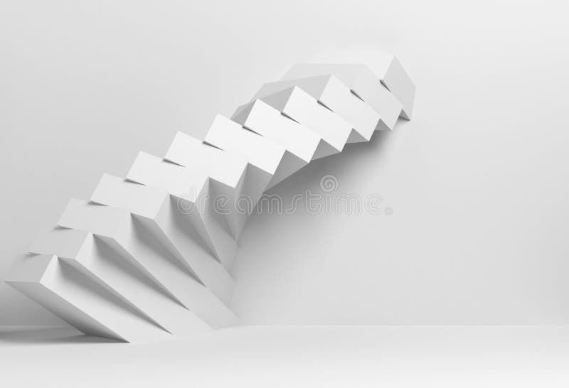 Abstract geometric architectural background, white parametric spiral installation of boxes on the wall, 3d render illustration. Abstract geometric architectural background, white parametric spiral installation of boxes on the wall, 3d render illustration