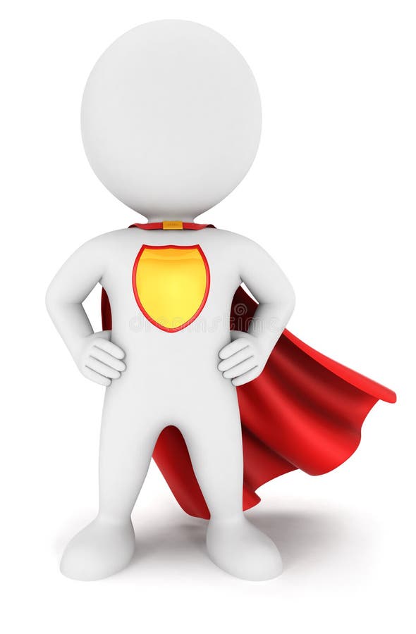 Terugkeer van witte superheld in 3D royalty-vrije illustratie