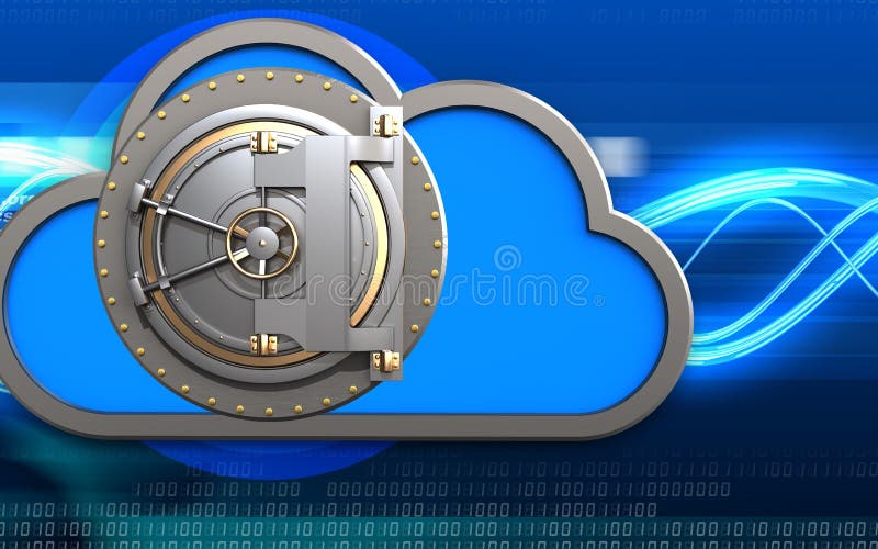 3d wolkenbankdeur stock illustratie