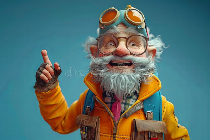 3D worker character walking and smiling in a reflective vest. Character design concept. AI Image. stock photo concept