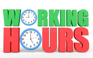 3d Working Hours Text With Clocks Depicting 9 To 5 Job Stock 