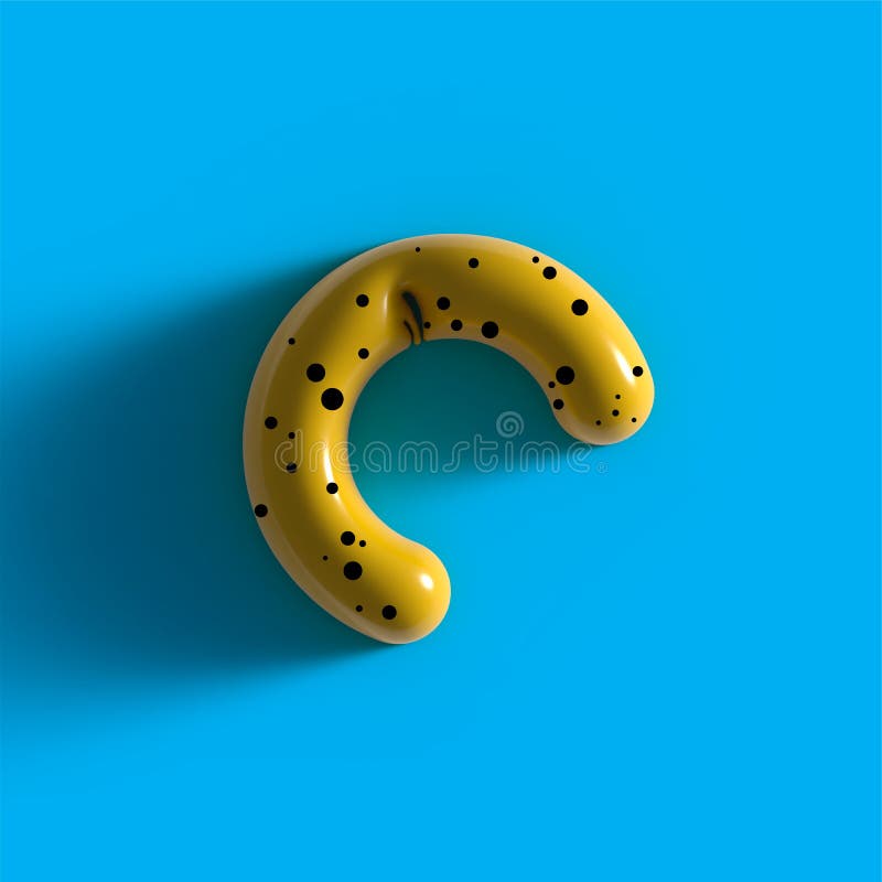 3d Yellow Bubble Plastic Letter E . Glossy Yellow Alphabet Letter E