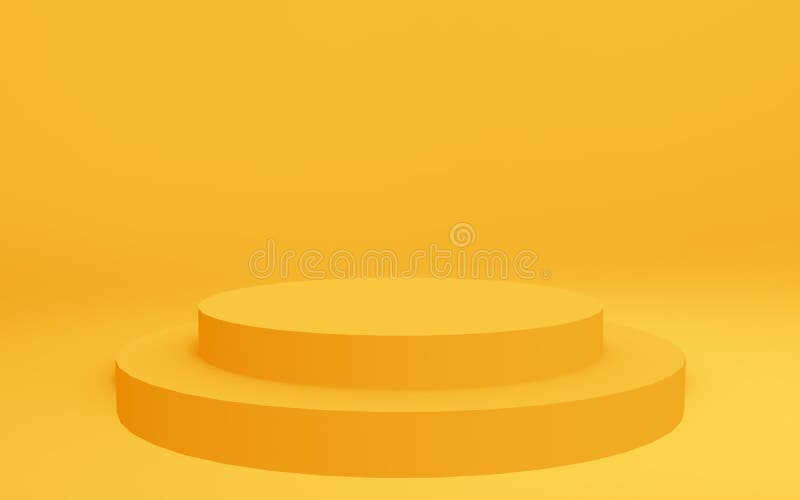 3d yellow cylinder podium minimal studio background. vector illustration