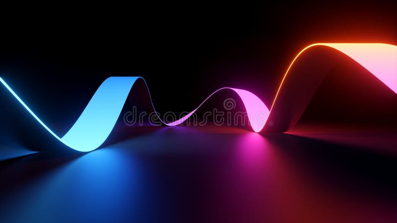 3d återge enkelt, praktiskt, abstrakt bakgrundsbakgrundsdokument med vågig färggradient av band stock illustrationer