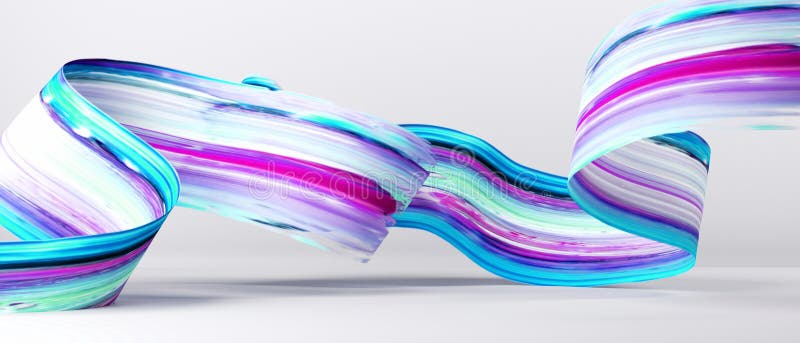 3d-återgivning. abstrakt kreativ bakgrundsvolymetrisk färgstryck flerfärgad penseldrag. modern skrivbordsbakgrund. vikt band stock illustrationer