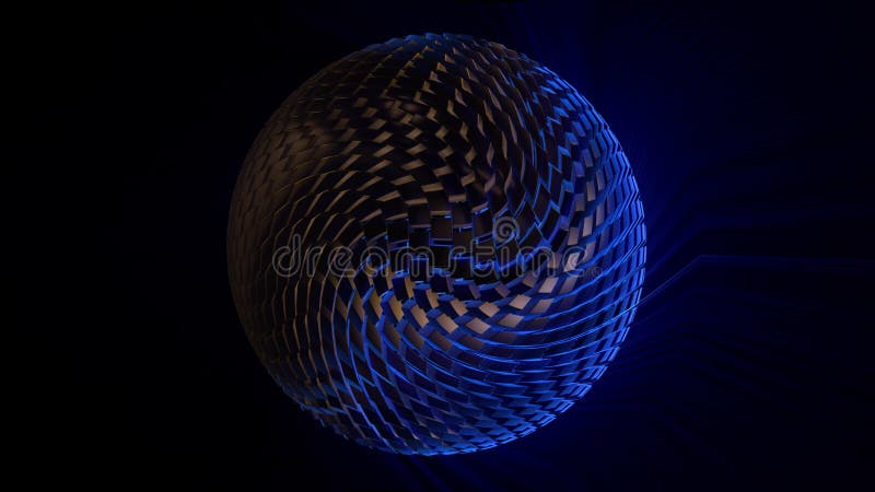 3d återgivning av en abstrakt sfär från volymetriska kubikblock. kreativt designelement vektor illustrationer