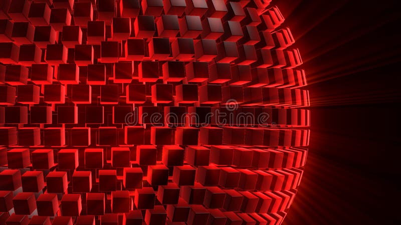3d återgivning av en abstrakt sfär från volymetriska kubikblock. kreativt designelement vektor illustrationer
