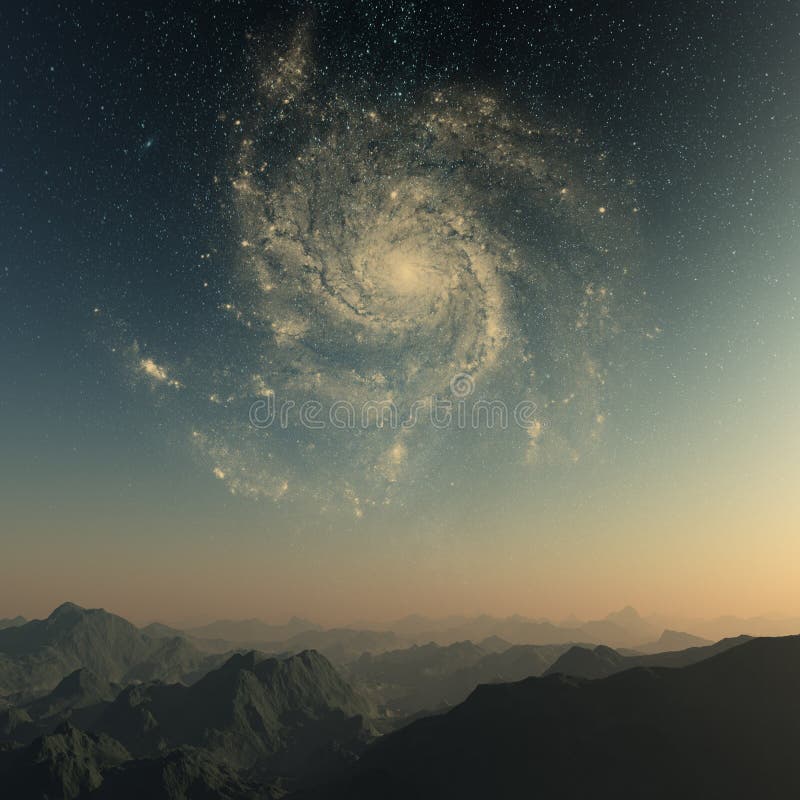 3d-återgivning. rymdscen. illustration av främmande planet i rymden med nebuli och stjärnor vektor illustrationer