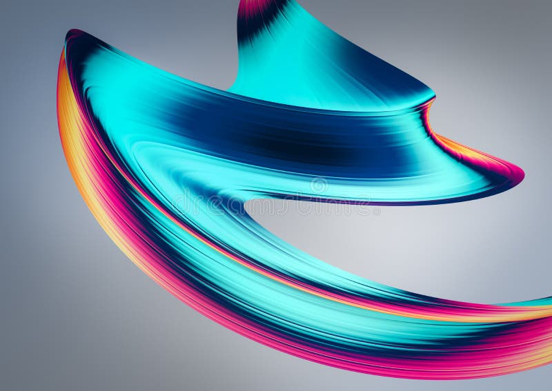 3D übertragen abstrakten Hintergrund Bunte verdrehte Formen in der Bewegung Computererzeugte digitale Kunst vektor abbildung
