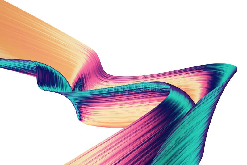 3D übertragen abstrakten Hintergrund Bunte verdrehte Formen in der Bewegung Computererzeugte digitale Kunst für Plakat, Flieger lizenzfreie abbildung