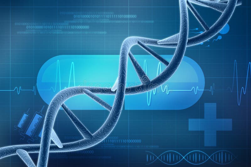3d übertragen von DNA-Struktur im medizinischen Technologiehintergrund lizenzfreie abbildung 3d übertragen von DNA-Struktur im medizinischen Technologiehintergrund lizenzfreie abbildung