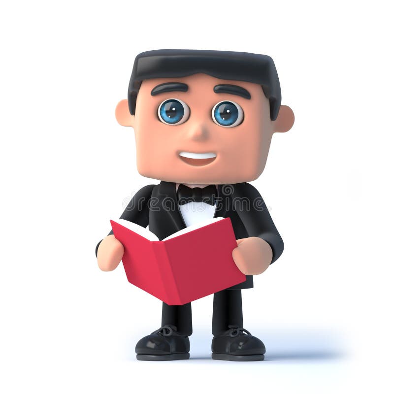 3d łęku krawata szpieg czyta książkę royalty ilustracja 3d łęku krawata szpieg czyta książkę royalty ilustracja