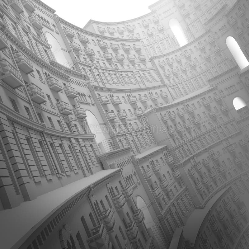 3d ściany art deco, klasycyzm ilustracji 3d ściany art deco, klasycyzm ilustracji