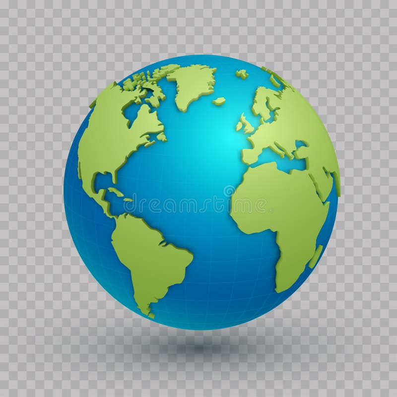 3d światowej mapy kula ziemska ilustracja wektor