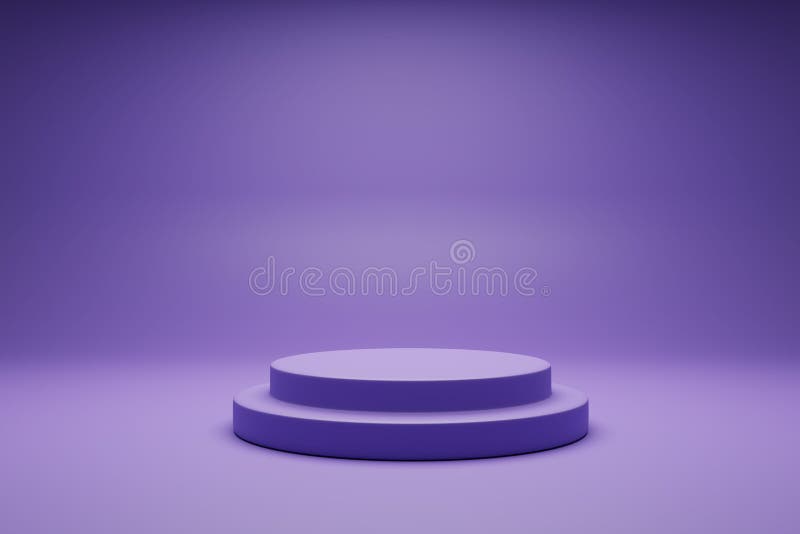3d απεικόνιση της ελάχιστης έννοιας χρώματος μοβ με διπλό βάθρο ή βάθρο κυλίνδρου για την παρουσίαση του προϊόντος σε κενό φόντο διανυσματική απεικόνιση