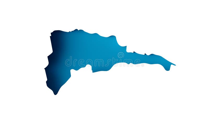 3d εικόνα μπλε χάρτης εσωτερικής εξώθησης της δομινικανής δημοκρατίας απομονωμένος σε λευκό φόντο διανυσματική απεικόνιση