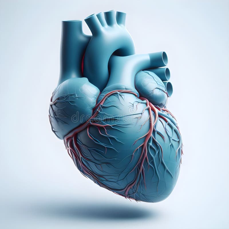 3d анатомически детализированная модель человеческого сердца иллюстрация штока