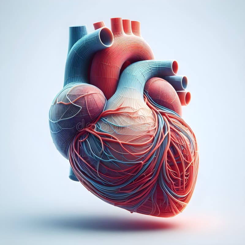 3d анатомически детализированная модель человеческого сердца бесплатная иллюстрация