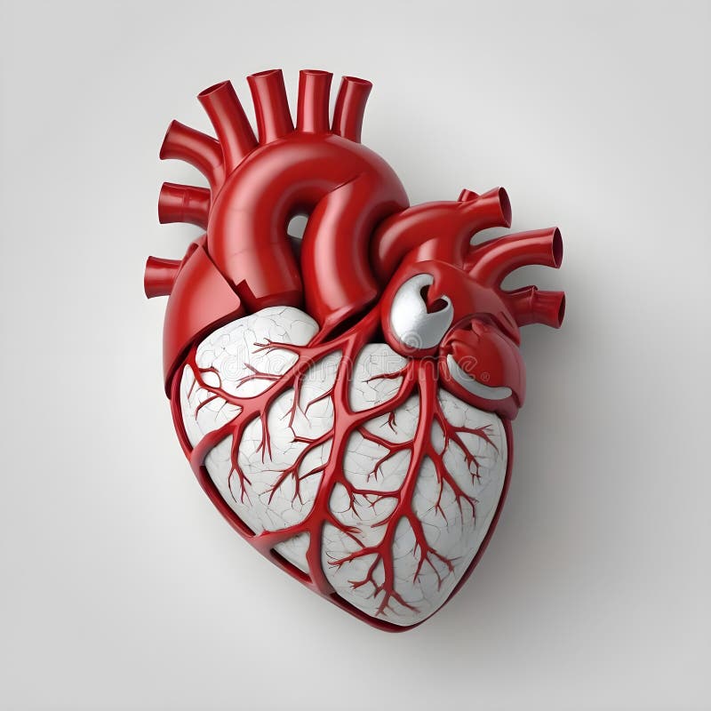 3d анатомически детализированная модель человеческого сердца бесплатная иллюстрация