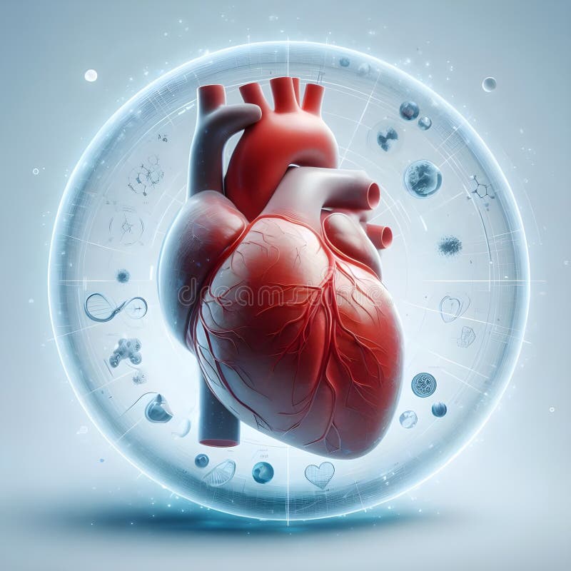 3d анатомически детализированная модель человеческого сердца бесплатная иллюстрация