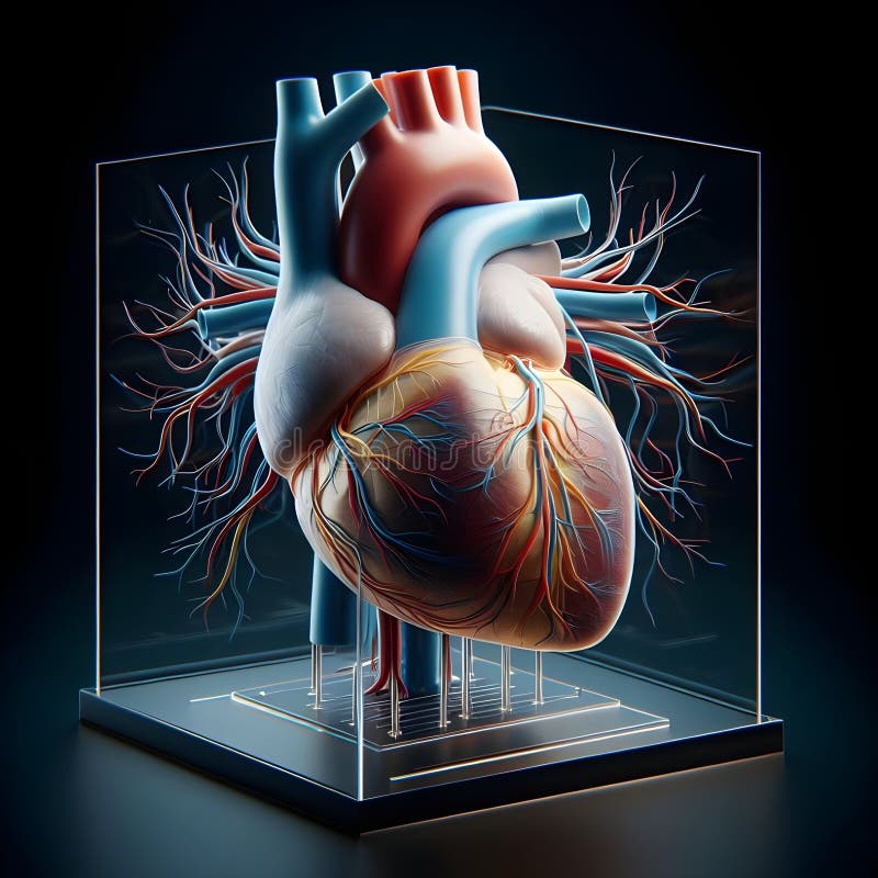 3d анатомически детализированная модель человеческого сердца бесплатная иллюстрация
