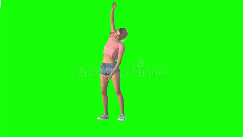 3d анимированная хромовая молодая женщина без одежды, ходящей и движущейся иллюстрация штока