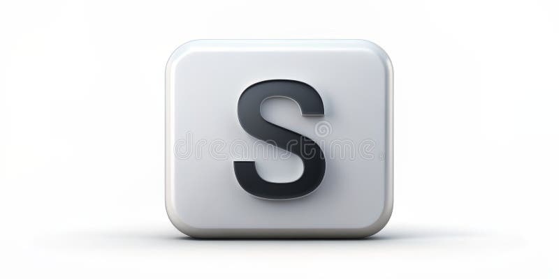 3d визуализированная буква s на белой плитке 3d отрисовка буква s белая плитка алфавит бесплатная иллюстрация