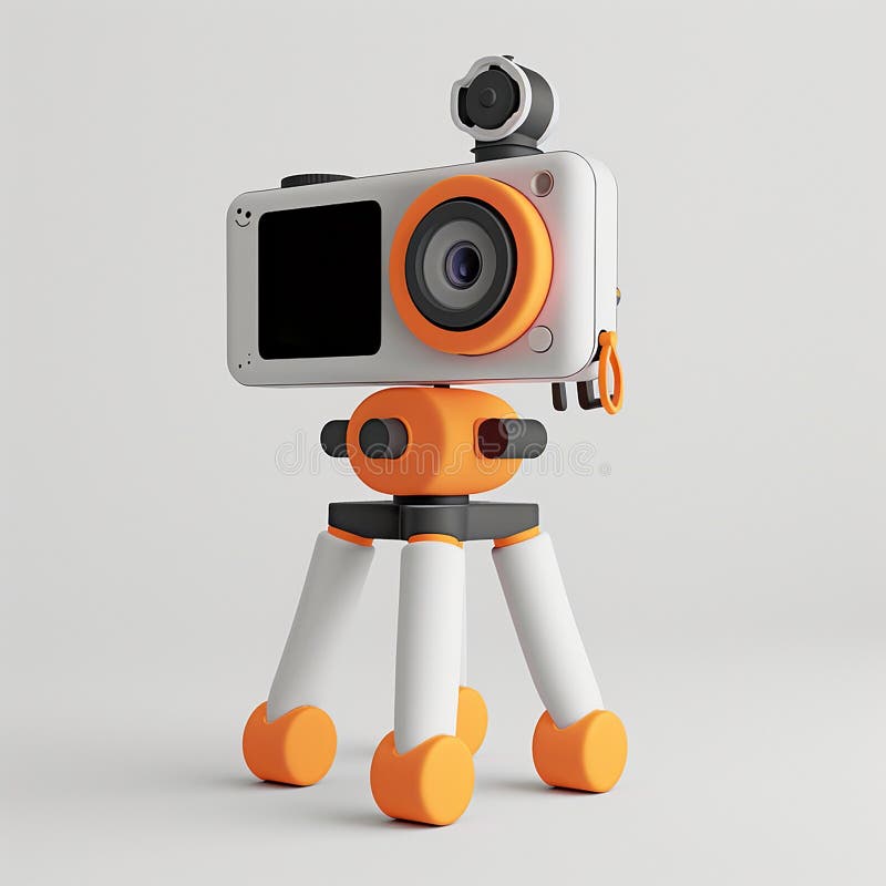 3d-значок камеры tech vlog с белым фоном иллюстрация штока