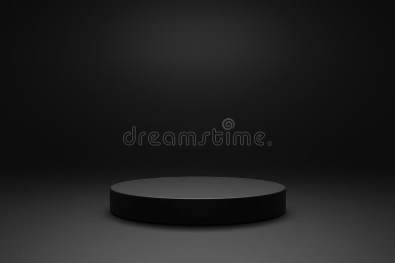3d - изображение черного роскошного пьедестала на белом фоне 3d макет иллюстрация вектора