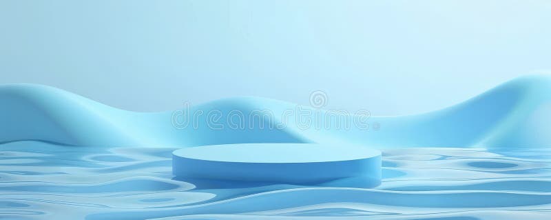 3d минимальная синяя подиум с водяной текстурой фона для отображения продукта бесплатная иллюстрация