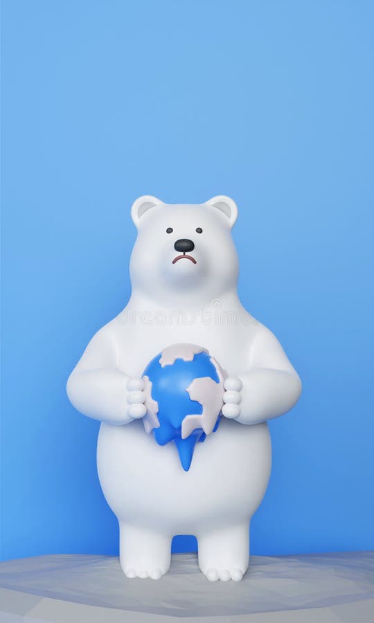 3d-планета для плавления. концепция проблемы глобального потепления. проблема таяния полярных льдов. сохранить рендеринг планеты 3 иллюстрация вектора
