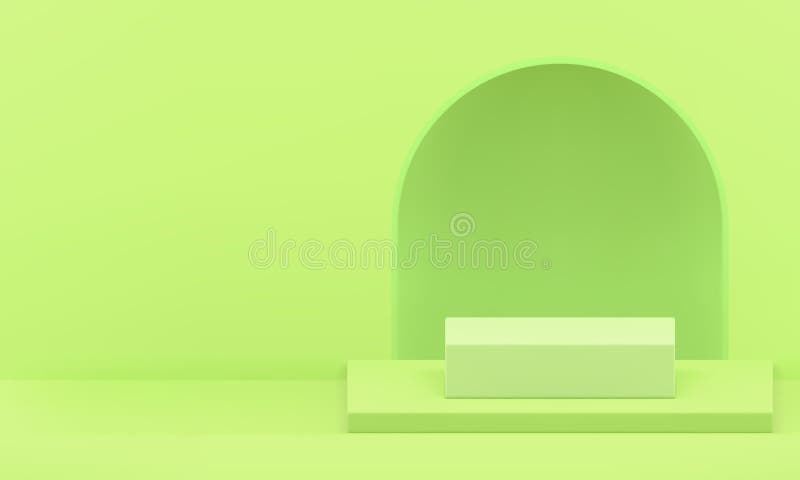 3d подиум пьедестал светло-зеленый дисплей с арочным отверстием на стене реалистичный вектор бесплатная иллюстрация