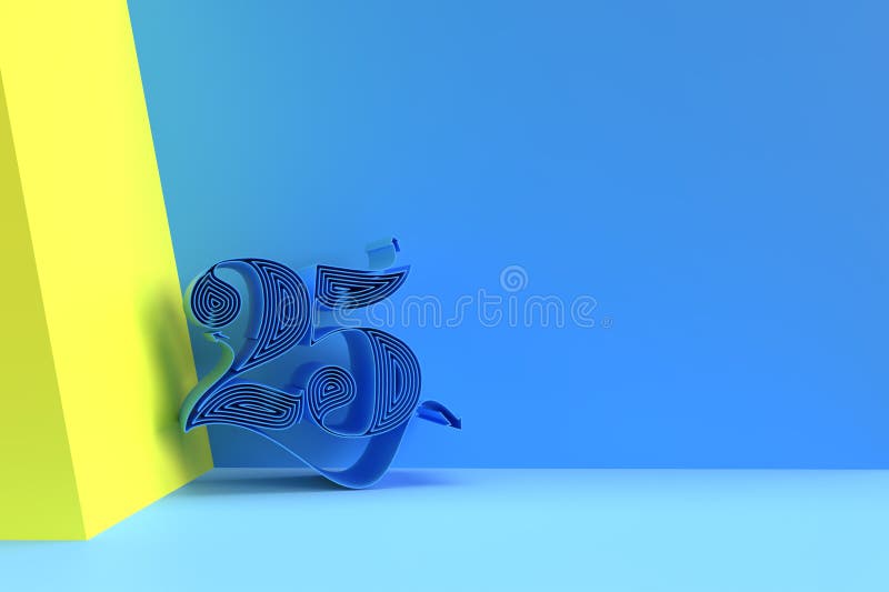 3d представляют 25 иллюстрацию двадцать пять цифр. иллюстрация штока