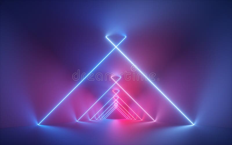 3d render, pink blue neon light, glowing lines, illuminated corridor, tunnel, empty room, virtual space, ultraviolet light, 80`s retro style, fashion show stage, abstract background. 3d render, pink blue neon light, glowing lines, illuminated corridor, tunnel, empty room, virtual space, ultraviolet light, 80`s retro style, fashion show stage, abstract background