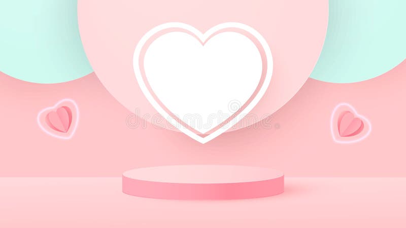 3d представляют фона или текстуры этапов Валентина розовой любви пастельных. В светлых пастельных фона трибуны или пьедестала бесплатная иллюстрация
