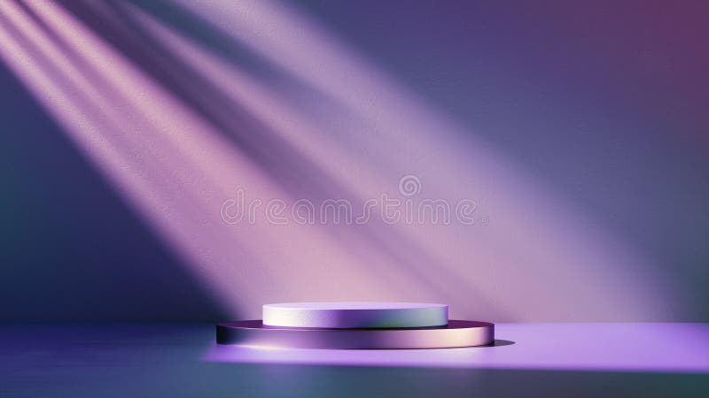 3d-рендер. абстрактный современный минимальный пастельный фиолетовый фон подсвечивается ярким светом. сцена с цилиндром иллюстрация вектора