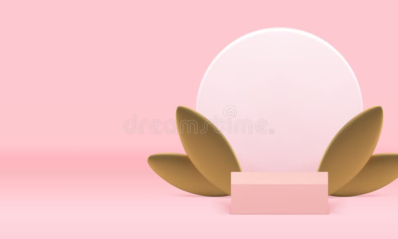 3d розовый роскошный макет подиума для косметической красоты продукт шоу презентация реалистичный вектор иллюстрация штока