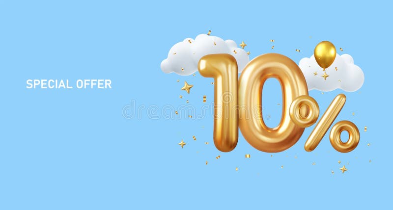 3d 10% скидка иллюстрация штока