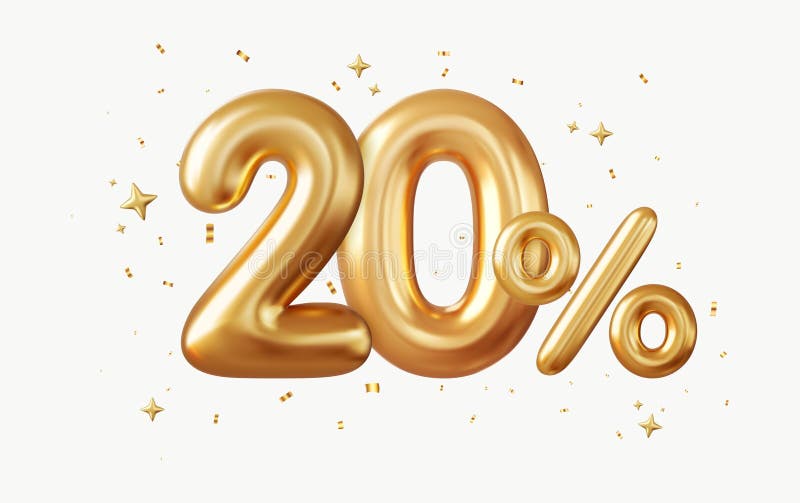 3d 20% скидка иллюстрация штока
