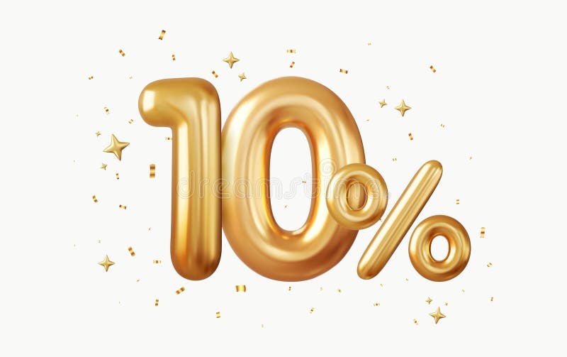 3d 10% скидка иллюстрация вектора