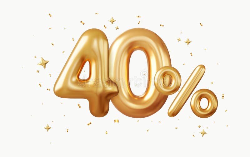 3d 40% скидка иллюстрация штока