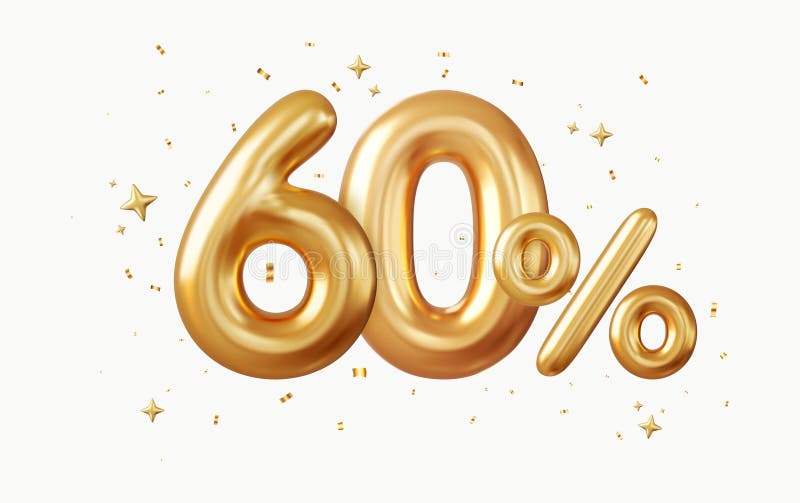 3d 60% скидка иллюстрация штока