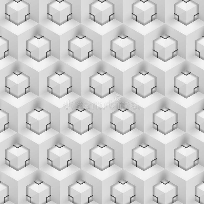 3D-шаблон геометрического куба 2025 : Минималистский белый фон иллюстрация вектора